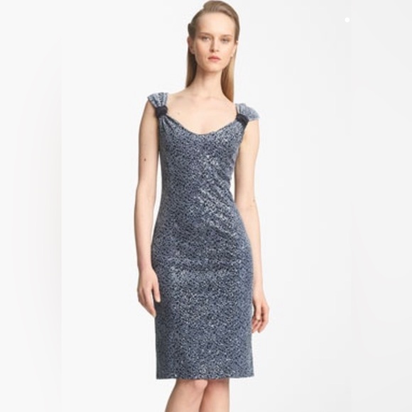 slim fit dress slacks Velvet dress with draped sleeve in deep blue grey – Weaving Grace main image 1